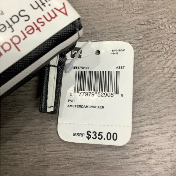 Mundi Wallet Amsterdam Indexer Safe Keeper Lock Identity Shield Black White NWT - Picture 6 of 7